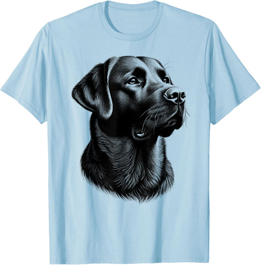 Proud Labrador Head Drawing Style T-Shirt - T-Shirt | Light Blue
