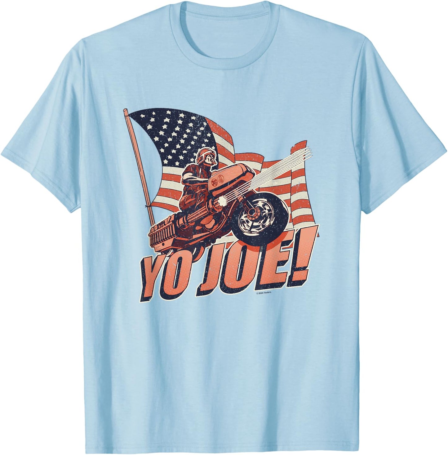G.I. Joe Americana Yo Joe! Classic Vintage Big Chest Poster T-Shirt - T-Shirt | Light Blue