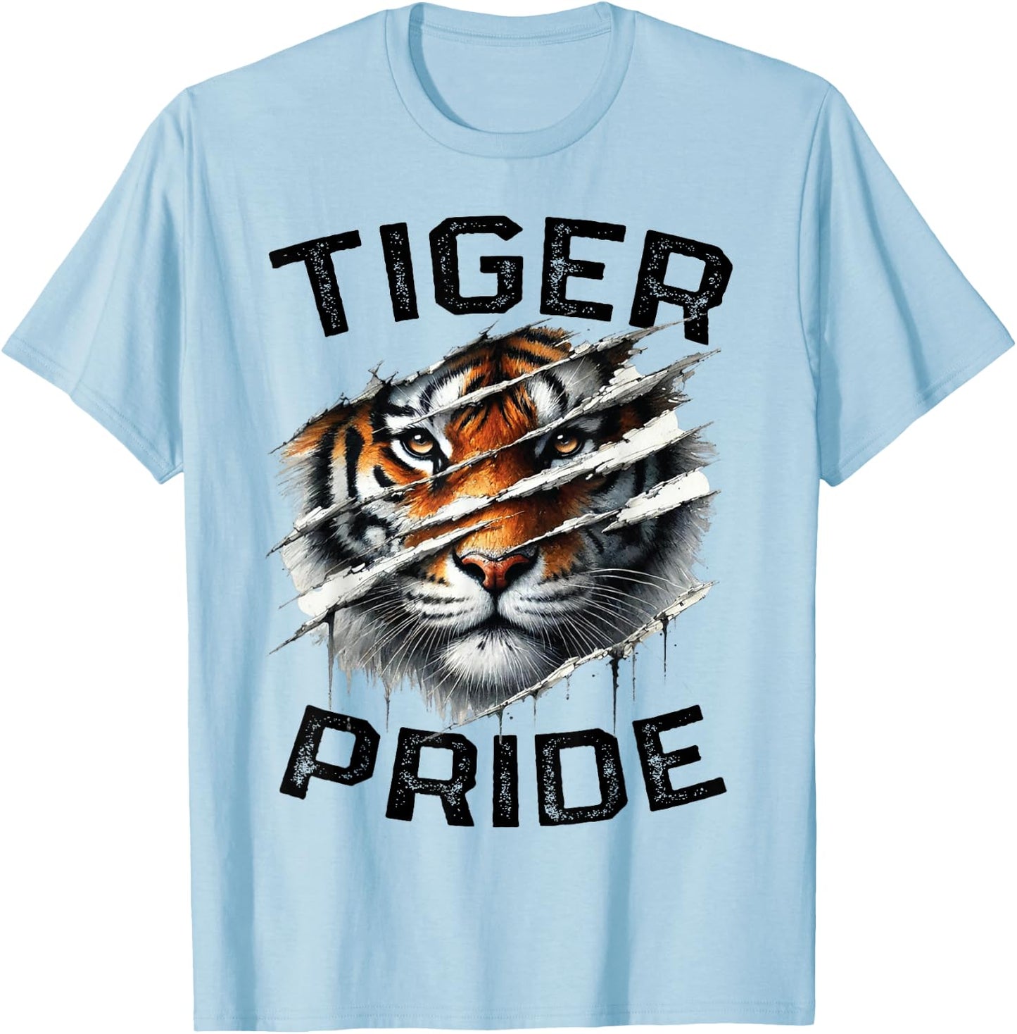 Tiger Pride Retro Vintage Tiger School Sports Team T-Shirt - T-Shirt | Light Blue