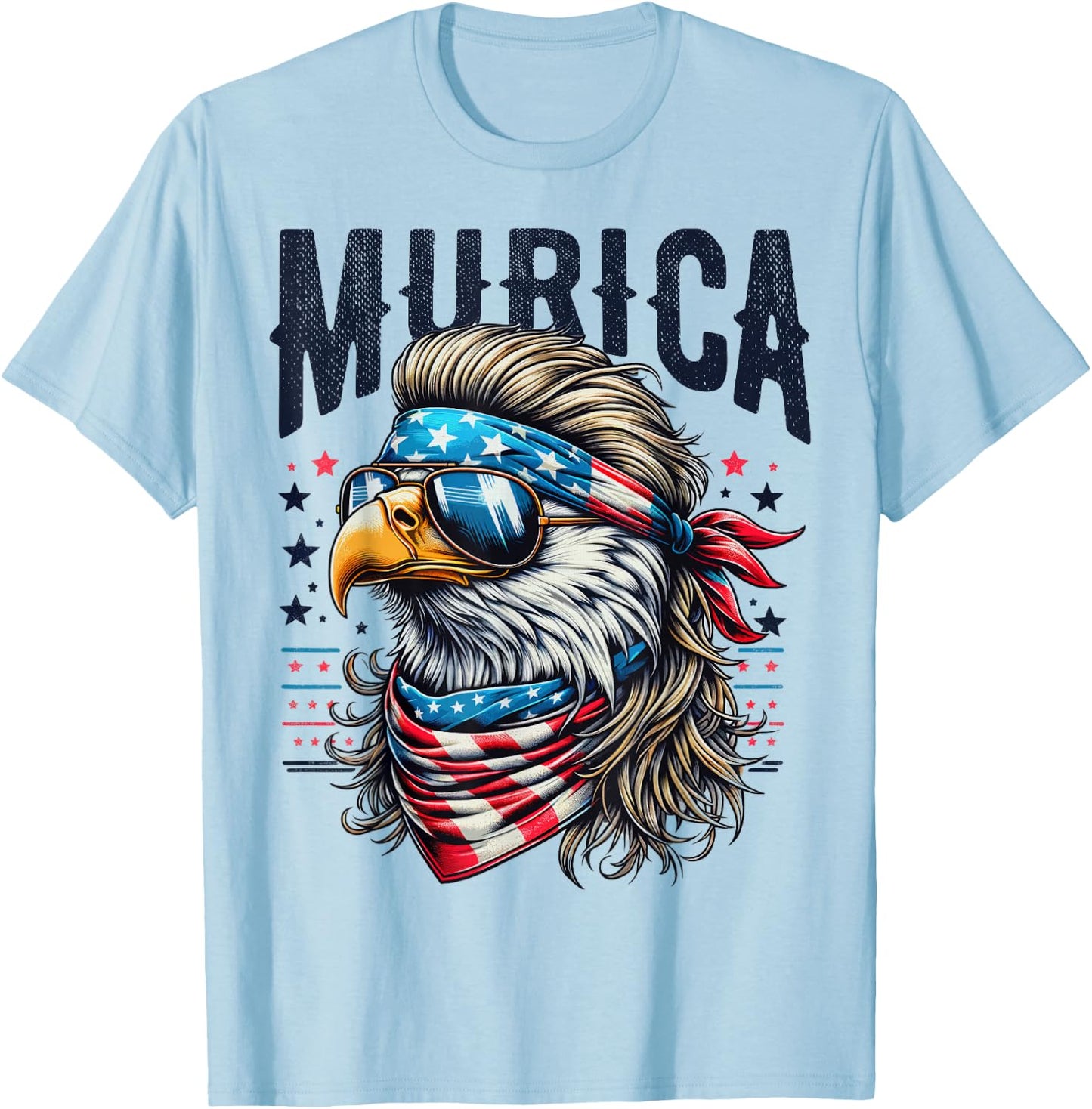 4th of July Patriotic Funny Eagle July 4th USA Murica T-Shirt - T-Shirt | Light Blue