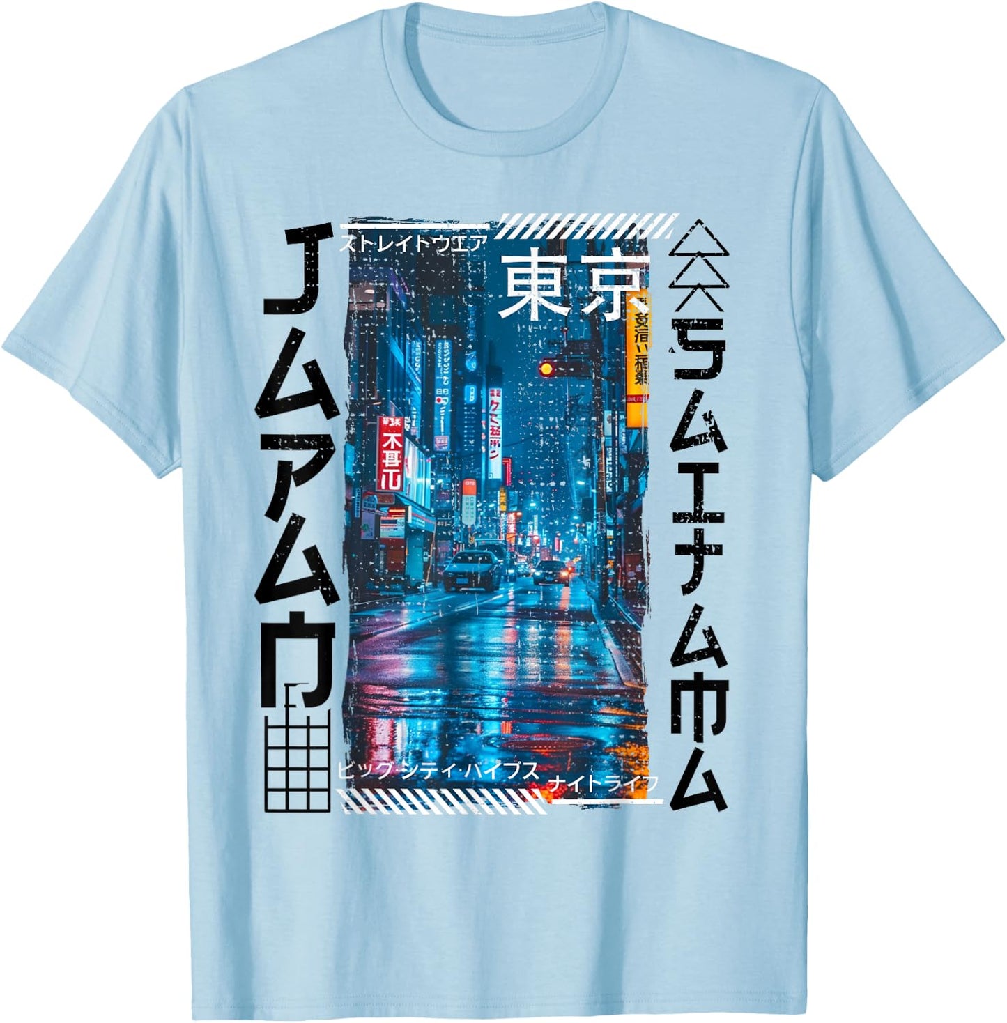 Saitama City Retro Japan Aesthetics Streets of Saitama T-Shirt - T-Shirt | Light Blue