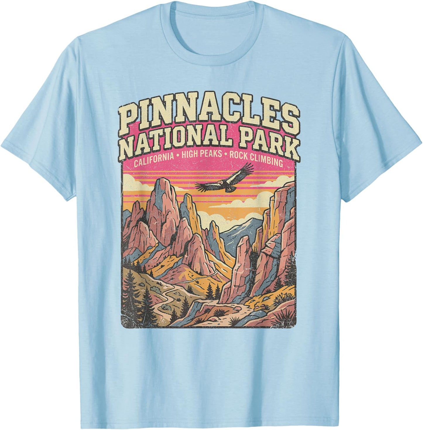 Pinnacles National Park California US Vintage T-Shirt - T-Shirt | Light Blue