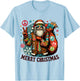 Hippie Santa Claus Christmas Peace Love & Merry X-Mas Winter T-Shirt - T-Shirt | Light Blue