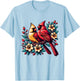 Cute Red Cardinal Couple on Flowering Branch Spring lovers T-Shirt - T-Shirt | Light Blue