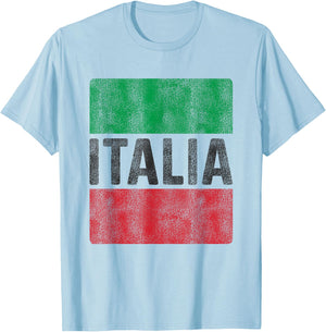 Vintage Italia Flag of Italy Souvenir Italian T-Shirt - T-Shirt | Light Blue