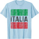 Vintage Italia Flag of Italy Souvenir Italian T-Shirt - T-Shirt | Light Blue