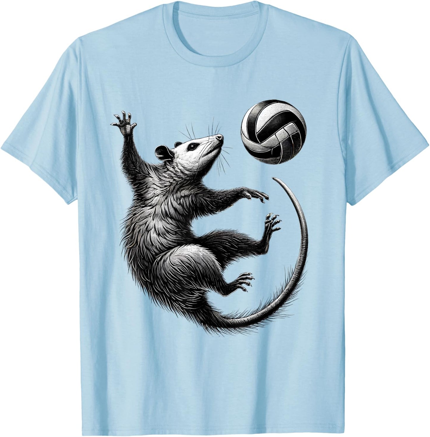 Vintage Possum Playing Volleyball Opossum Volleyball Player T-Shirt - T-Shirt | Light Blue