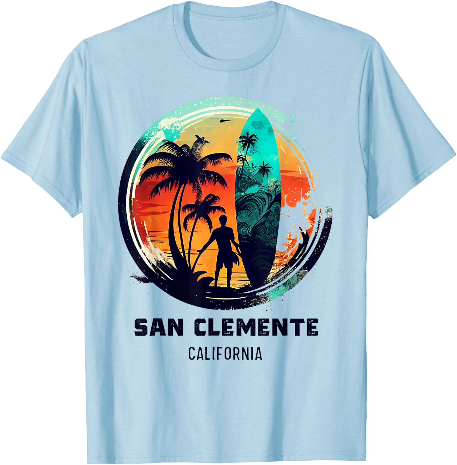 San Clemente California T-Shirt - T-Shirt | Light Blue
