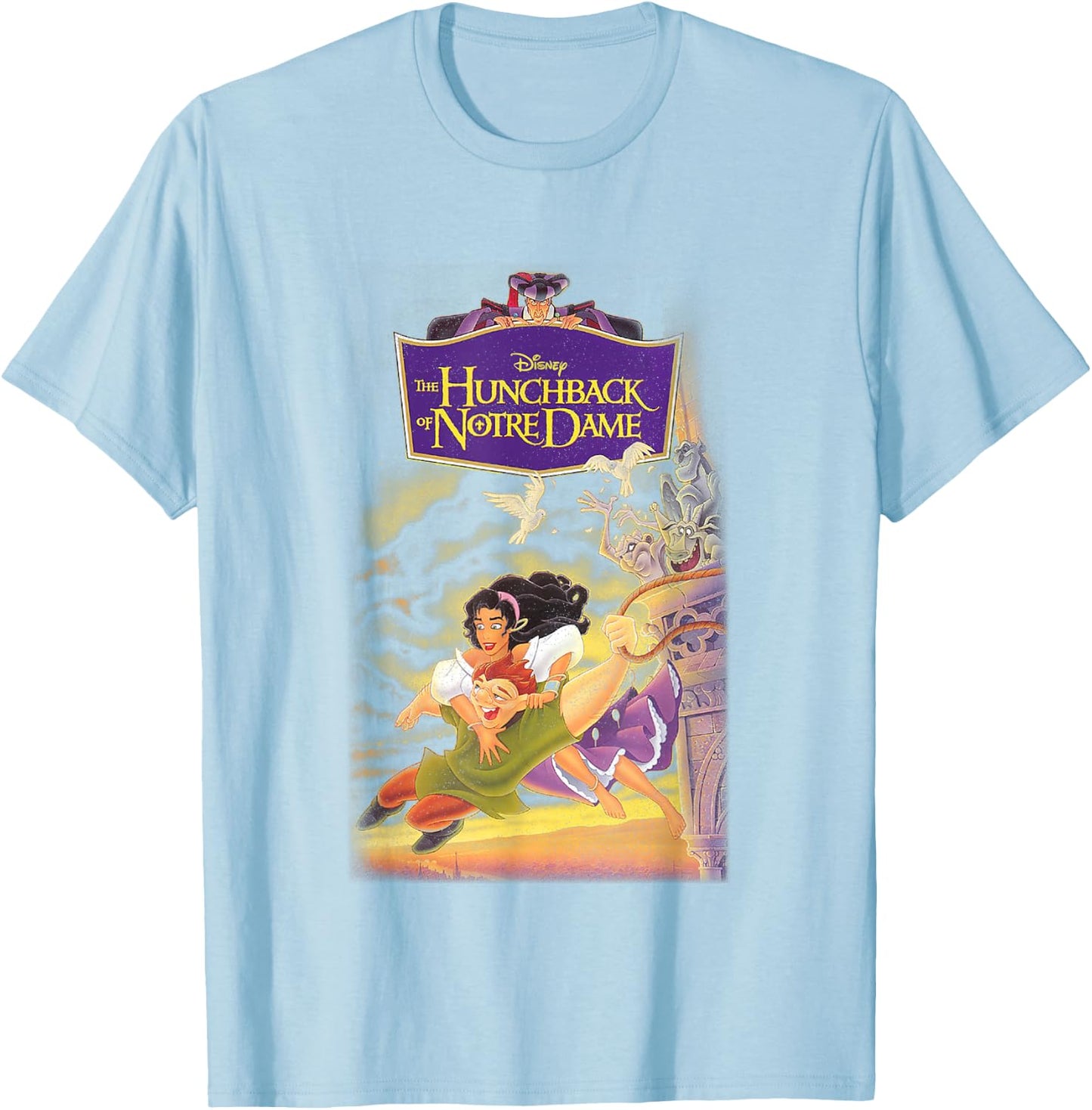 Disney The Hunchback of Notre Dame Iconic Group Shot Cover T-Shirt - T-Shirt | Light Blue