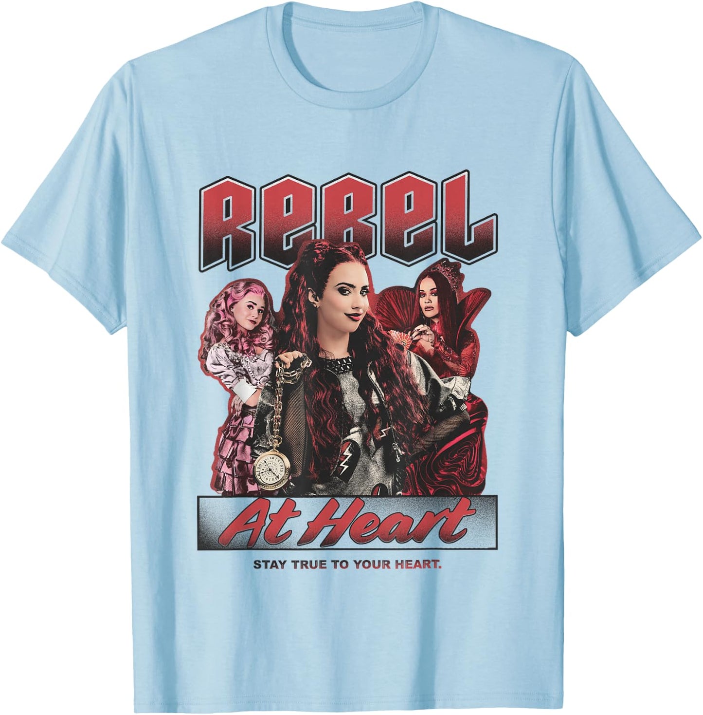Disney Descendants: The Rise of Red Rebel at Heart Big Logo T-Shirt - T-Shirt | Light Blue