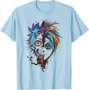 Anime Manga Graphic Illustration Anime T-Shirt - T-Shirt | Light Blue