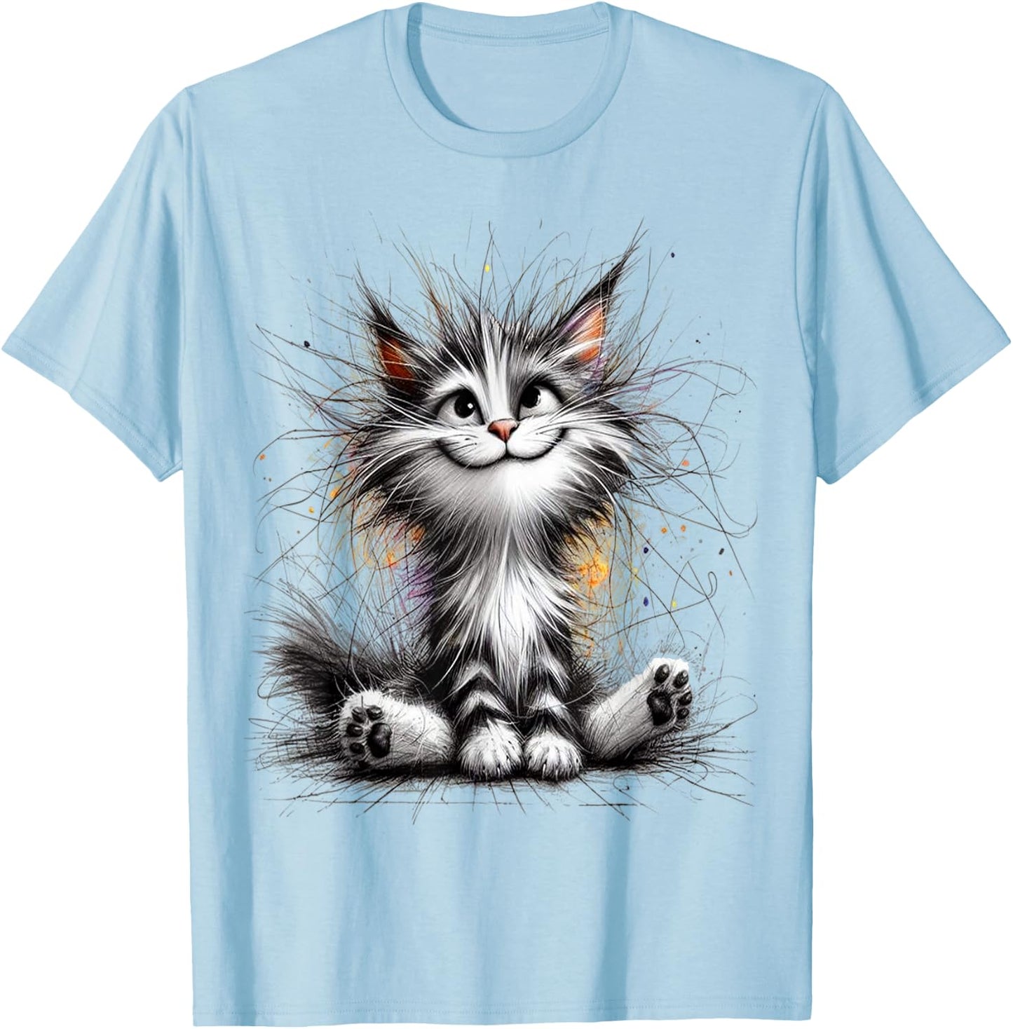 Funny Cat - Smile - Cute Pet Cat lover Women T-Shirt - T-Shirt | Light Blue