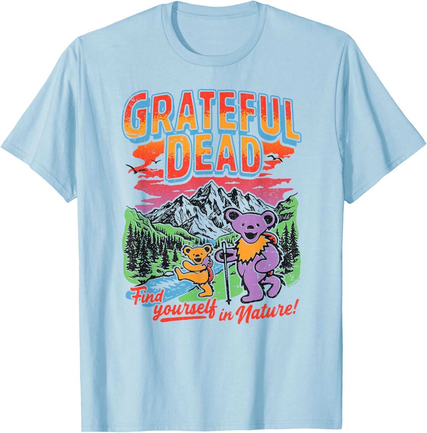 Grateful Dead Find Yourself in Nature Hiking Bears Band T-Shirt - T-Shirt | Light Blue