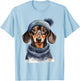 Christmas Winter Wiener & Dachshund T-Shirt - T-Shirt | Light Blue