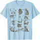 Vintage 90s Tattoo Retro Cats In Space T-Shirt - T-Shirt | Light Blue