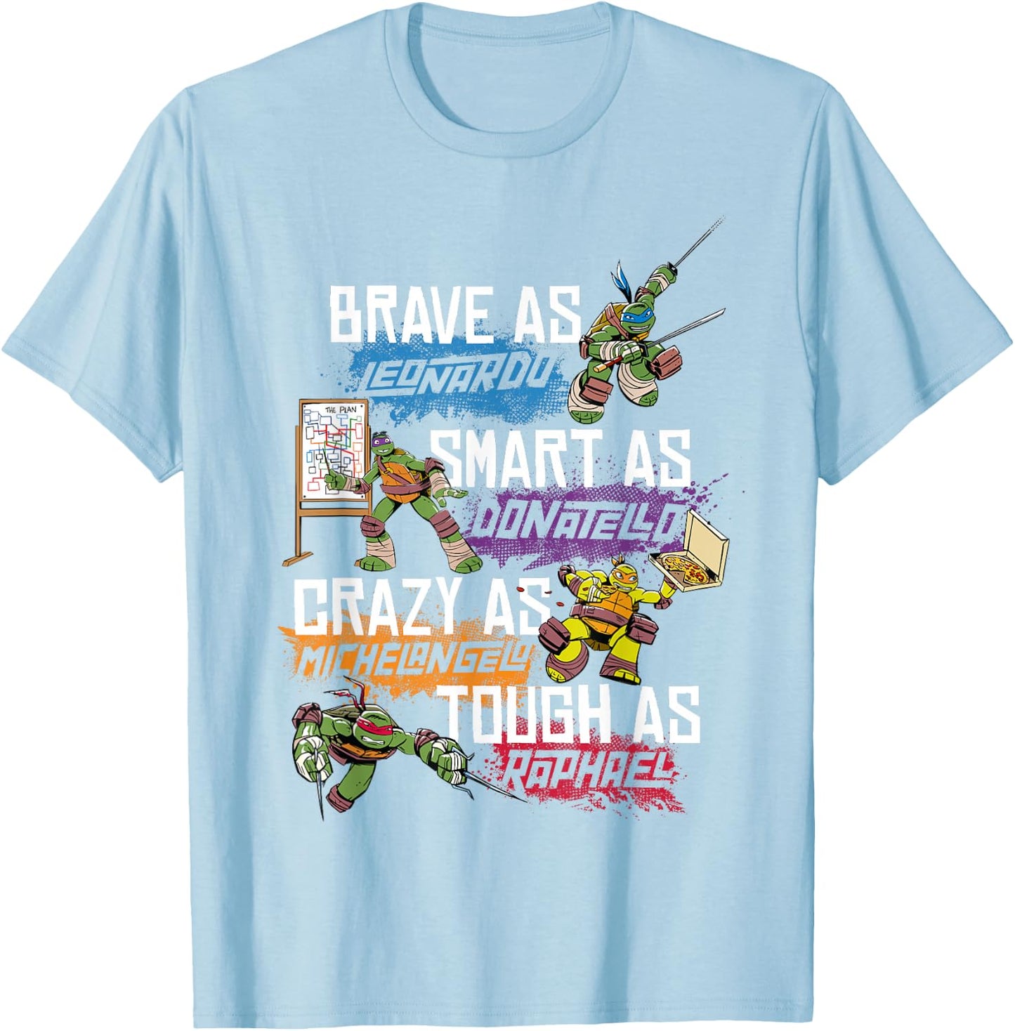 Teenage Mutant Ninja Turtles Personality Descriptions T-Shirt - T-Shirt | Light Blue