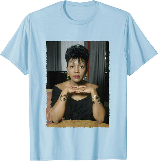 Singer Anita Baker Distress Edge By Stephen Wright T-Shirt - T-Shirt | Light Blue