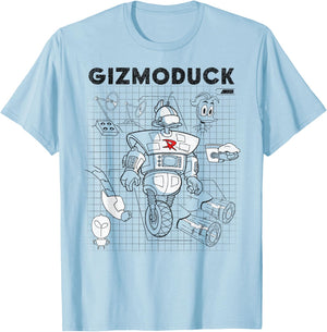 Disney DuckTales Gizmoduck Schematic T-Shirt - T-Shirt | Light Blue