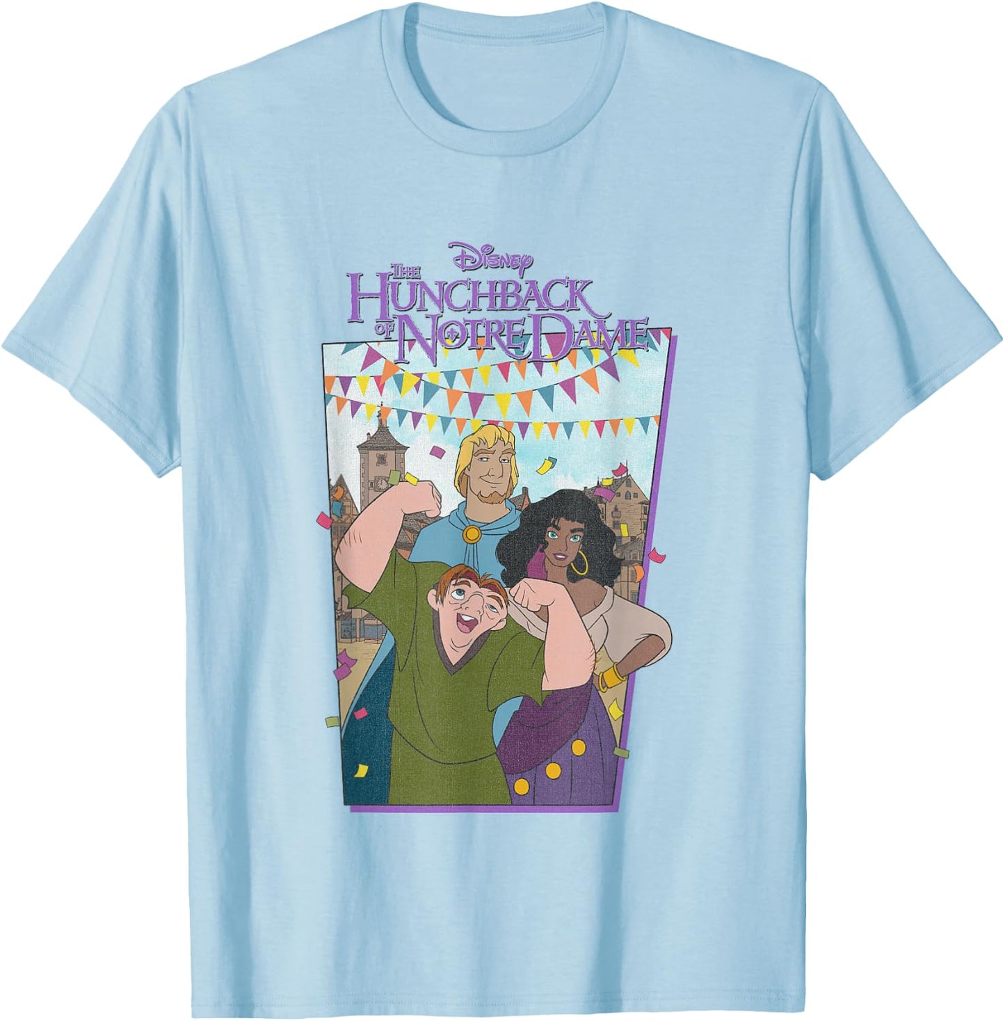Disney The Hunchback of Notre Dame Iconic Group Shot Poster T-Shirt - T-Shirt | Light Blue