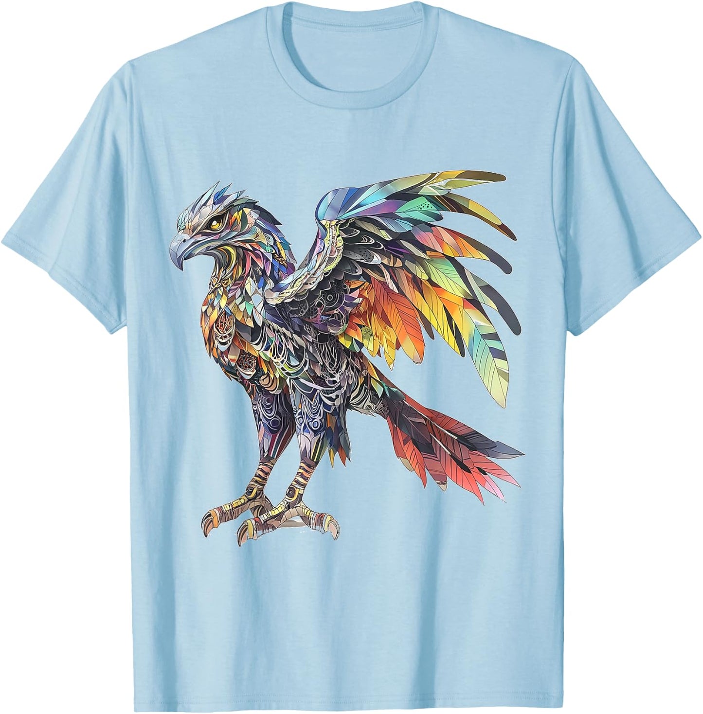 Griffin Mythical Graphic Fantasy Artwork Griffin T-Shirt - T-Shirt | Light Blue