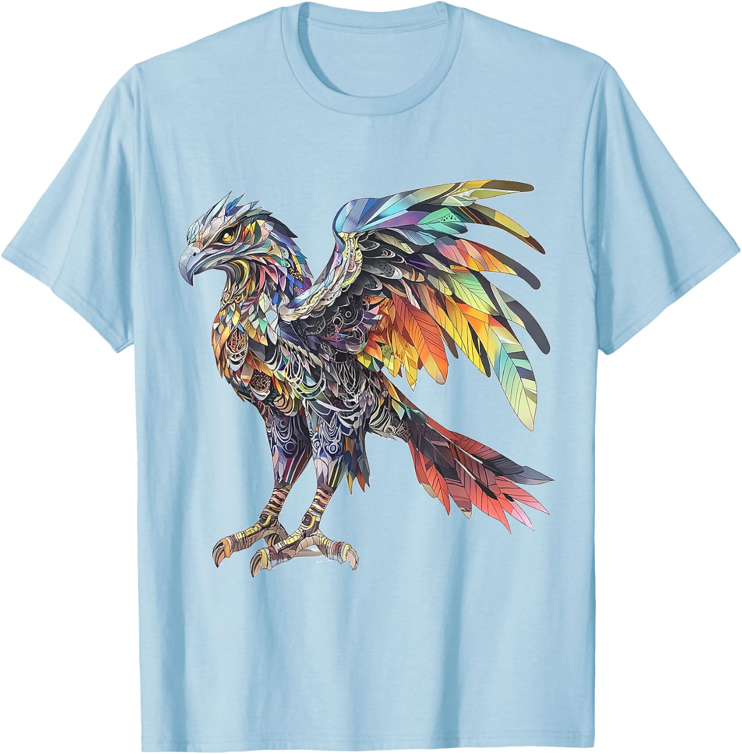 Griffin Mythical Graphic Fantasy Artwork Griffin T-Shirt - T-Shirt | Light Blue