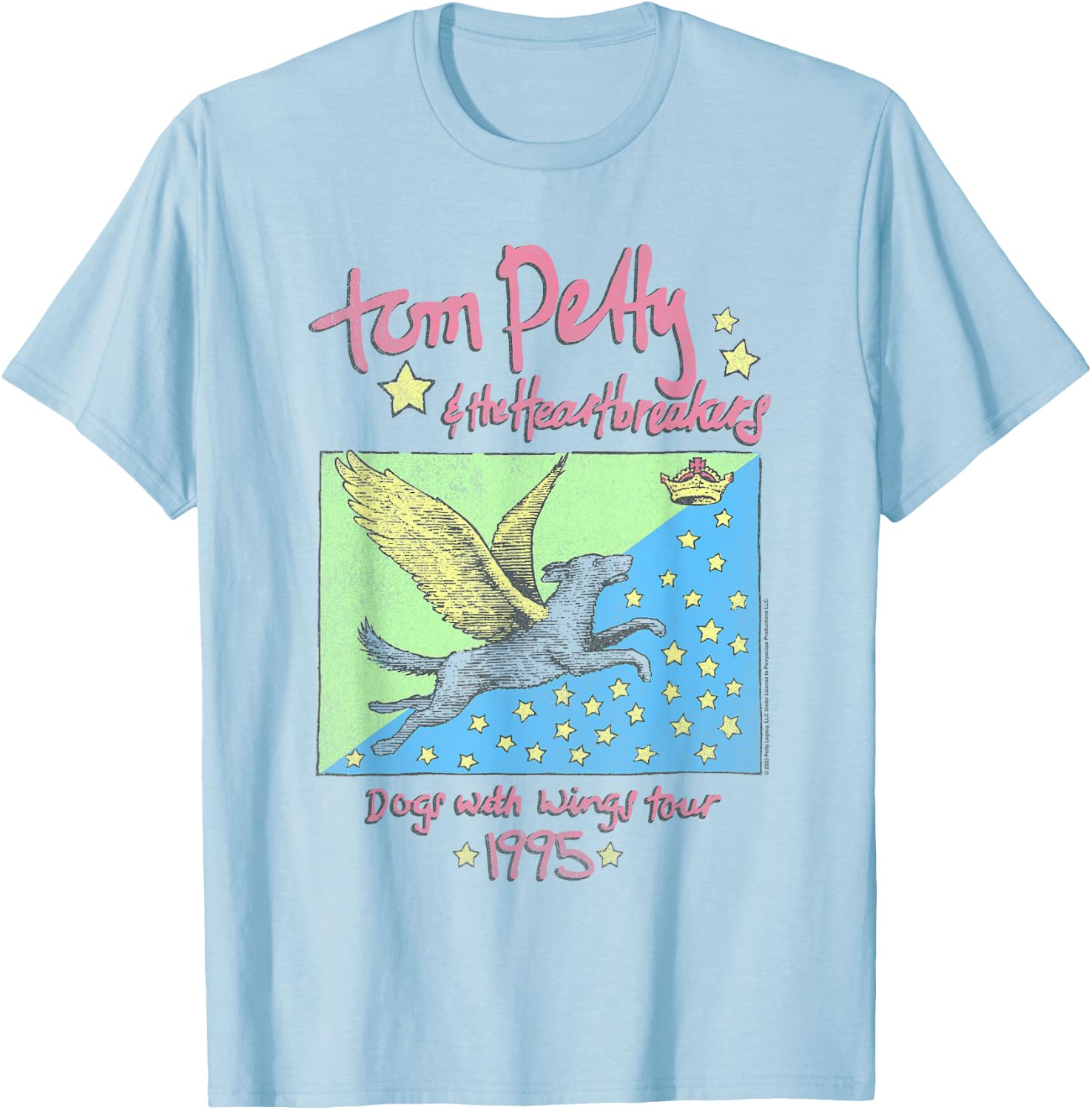Tom Petty Dogs With Wings Tour 1995 T-Shirt - T-Shirt | Light Blue