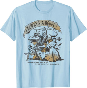 Star Wars Women of the Galaxy Leia Padmé Rey Always a Rebel T-Shirt - T-Shirt | Light Blue
