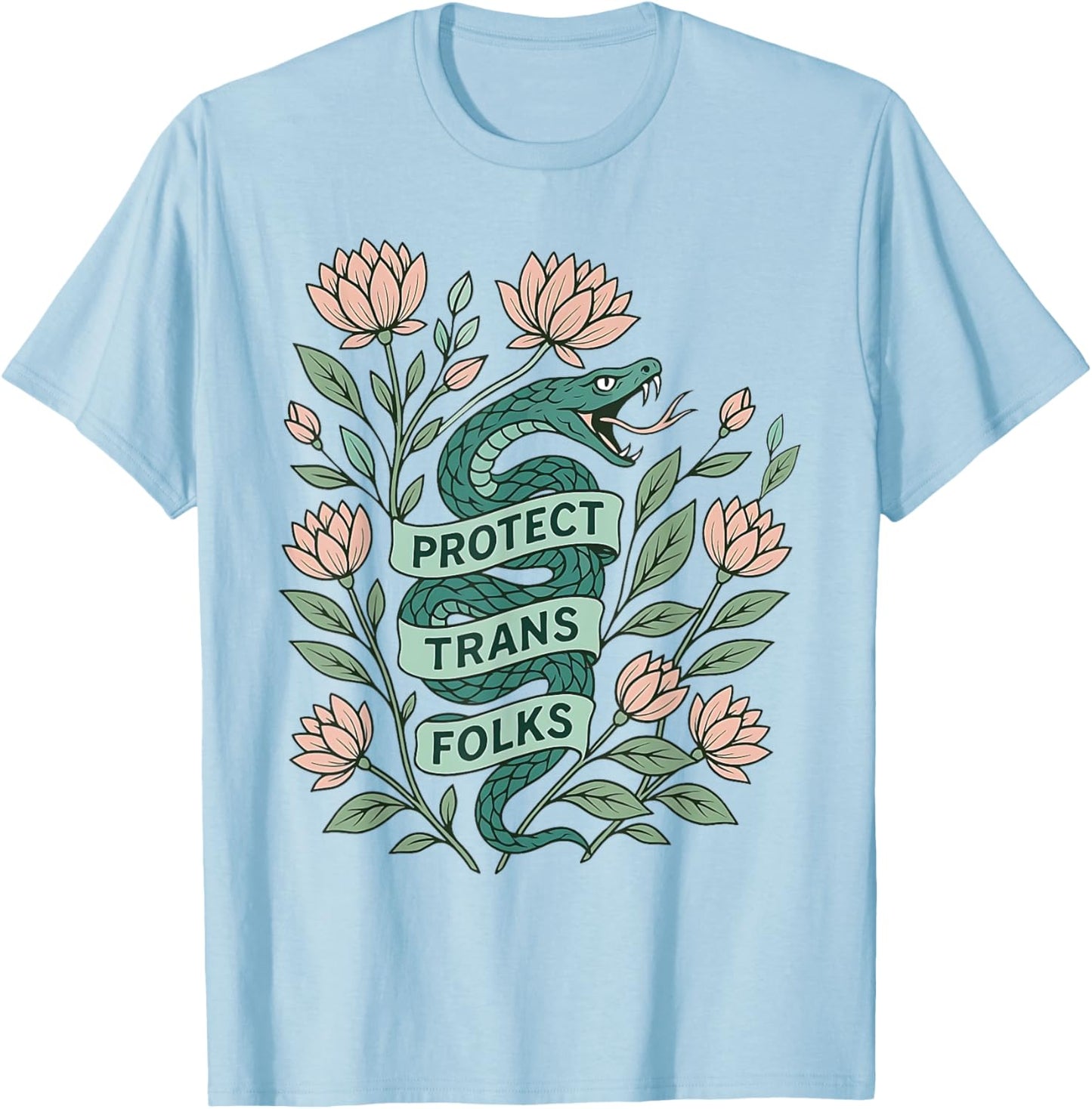 Retro Protect Trans Folks Protect Trans Rights Human Rights T-Shirt - T-Shirt | Light Blue