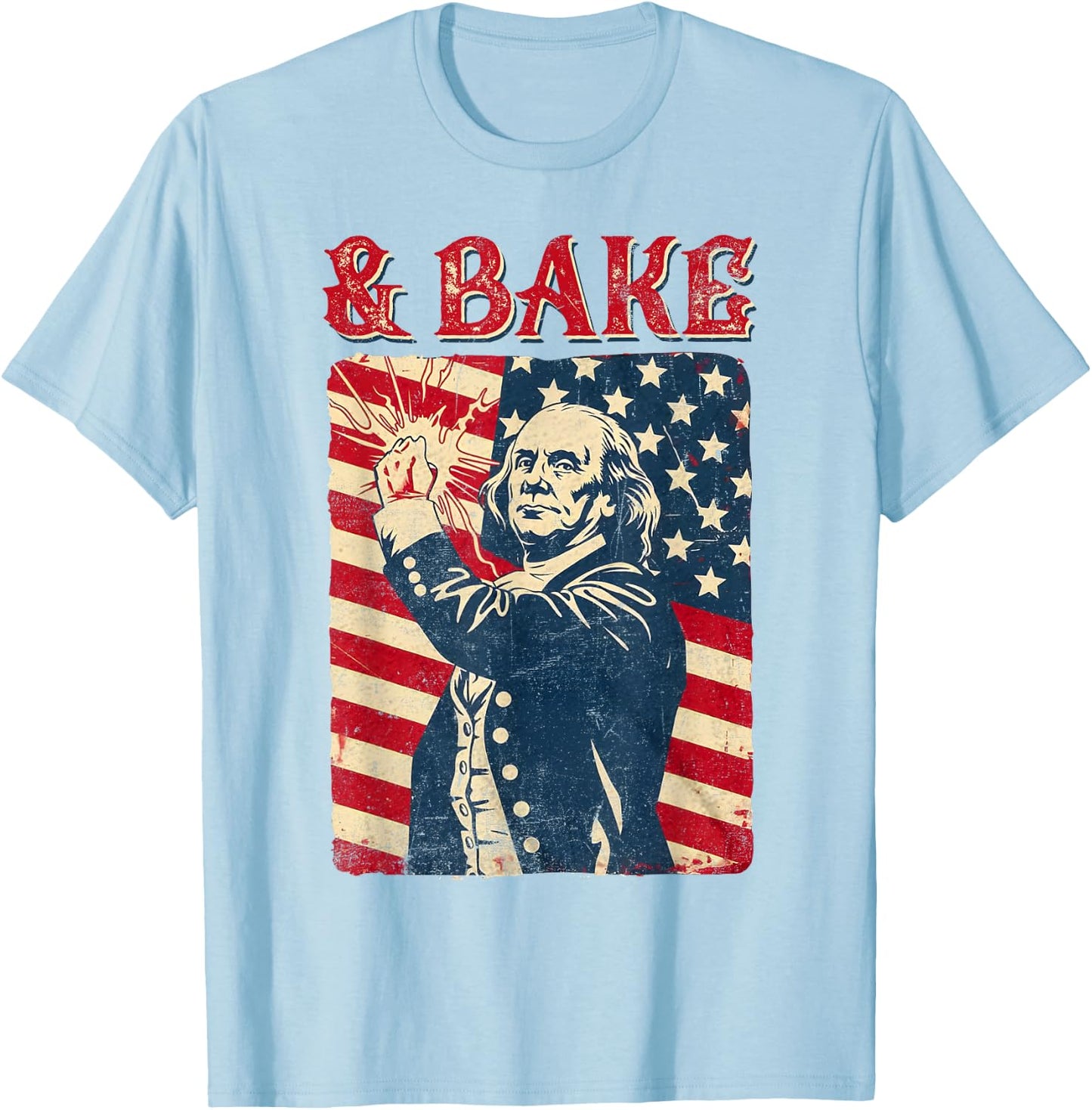 Funny Shake And Bake 4th of July Couple Matching T-Shirt - T-Shirt | Light Blue