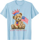Happy 4th Of July Patriotic Cute Teddy Bear Women Girls Kids T-Shirt - T-Shirt | Light Blue