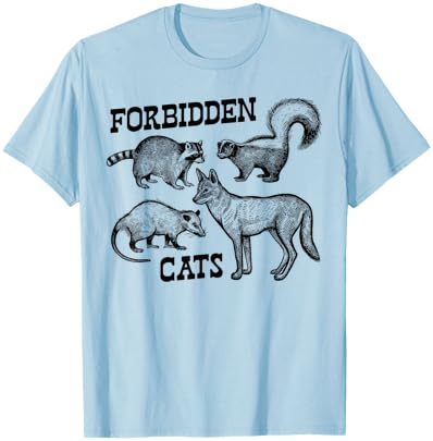 Vintage Forbidden Cats Animals Lover T-Shirt - T-Shirt | Light Blue