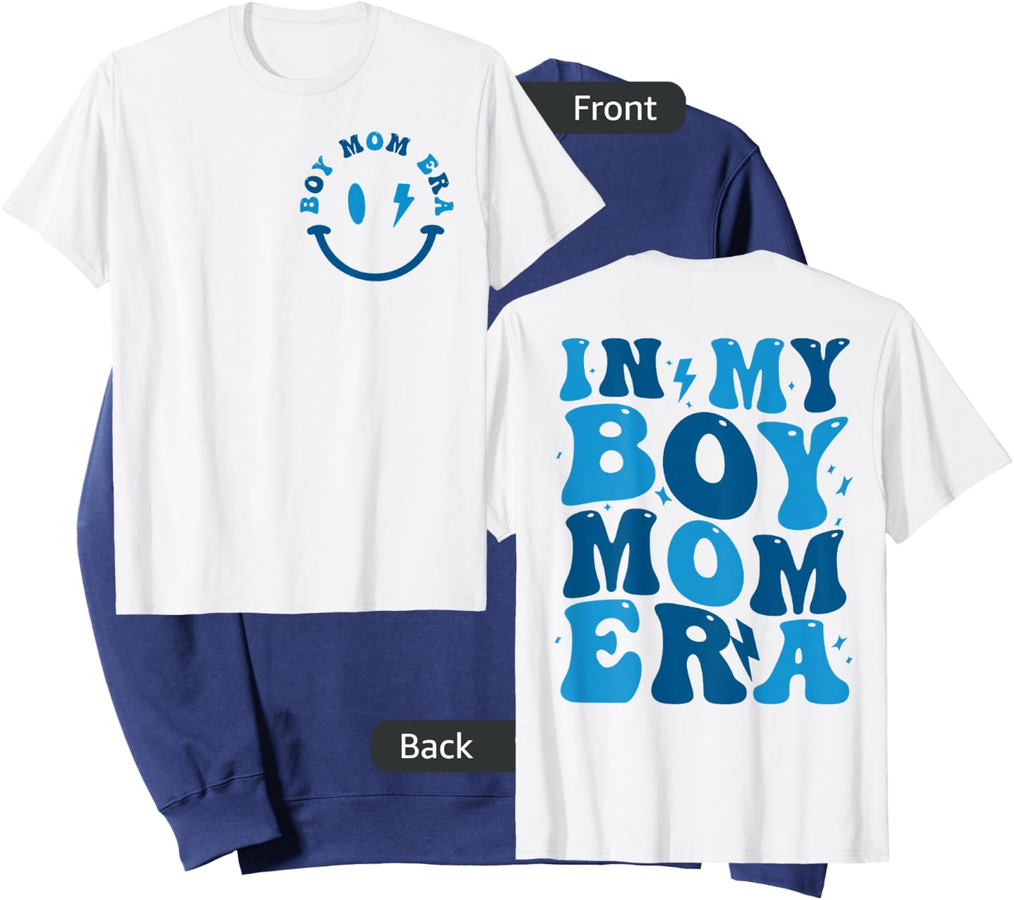 (2Sided Front+Back) In My Boy Mom Era mother's day Sweatshirt - Sweatshirt | Navy
