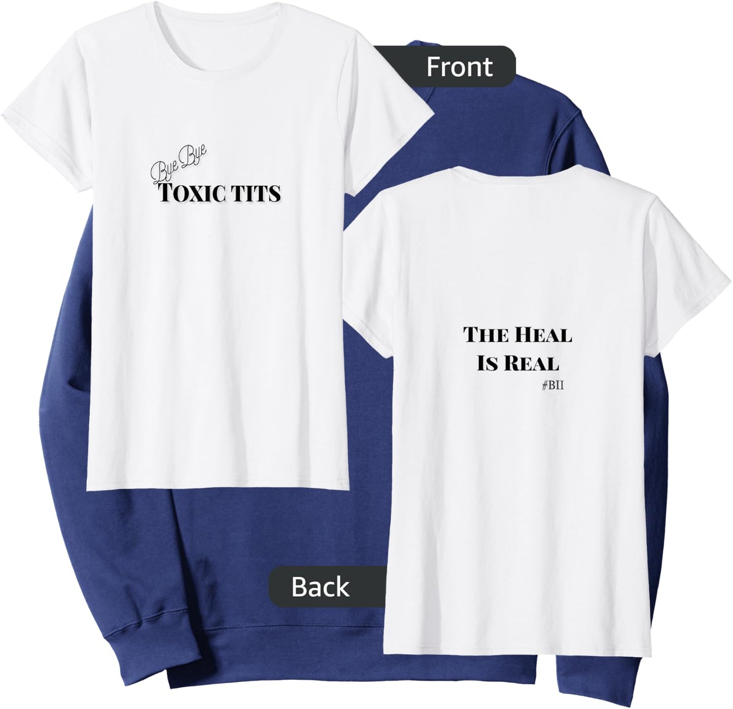 Breast Implant Illness Awareness Explant Warrior Sweatshirt - Sweatshirt | Navy