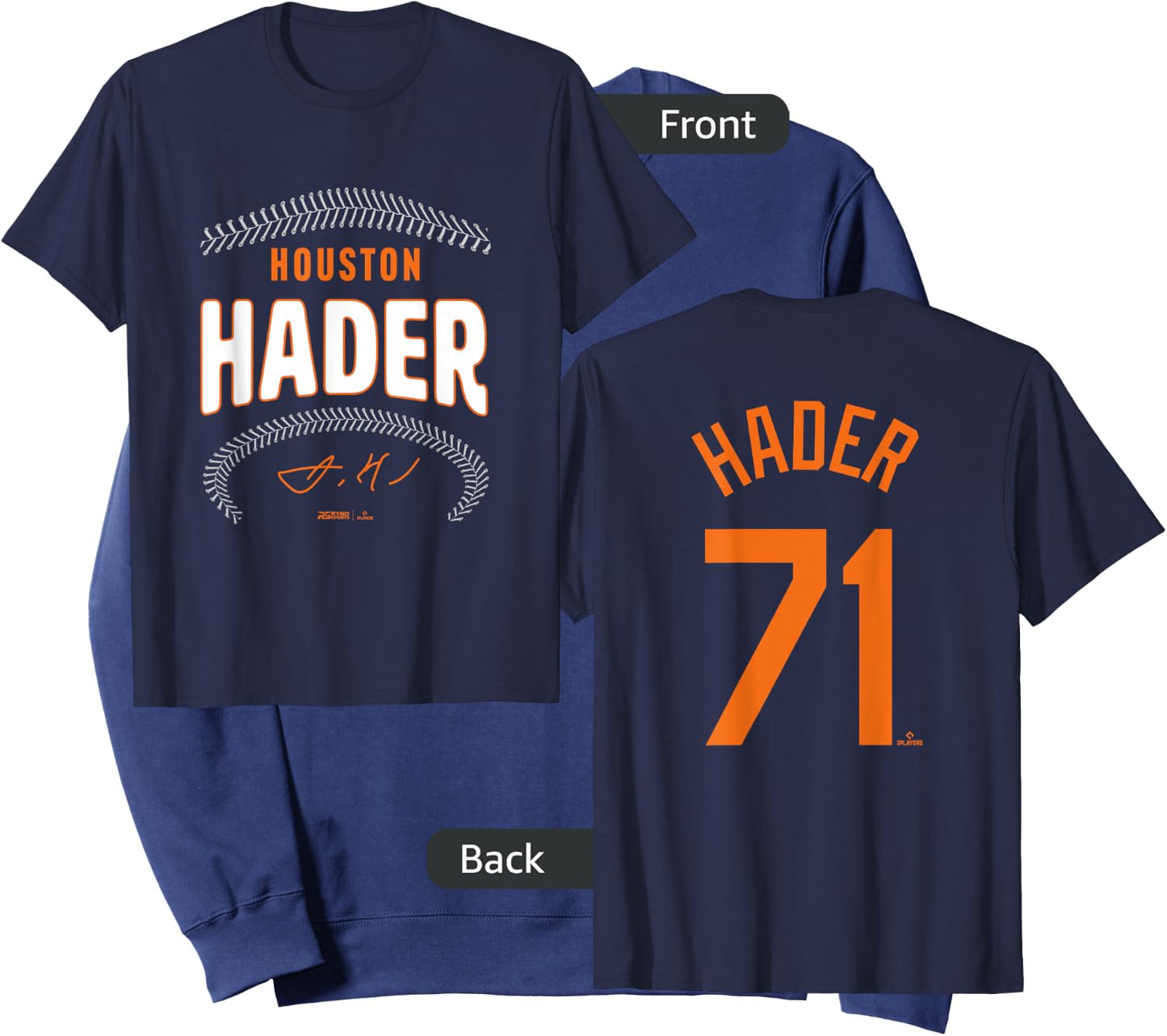 Josh Hader Houston Name & Number (Front & Back) MLBPA Sweatshirt - Sweatshirt | Navy