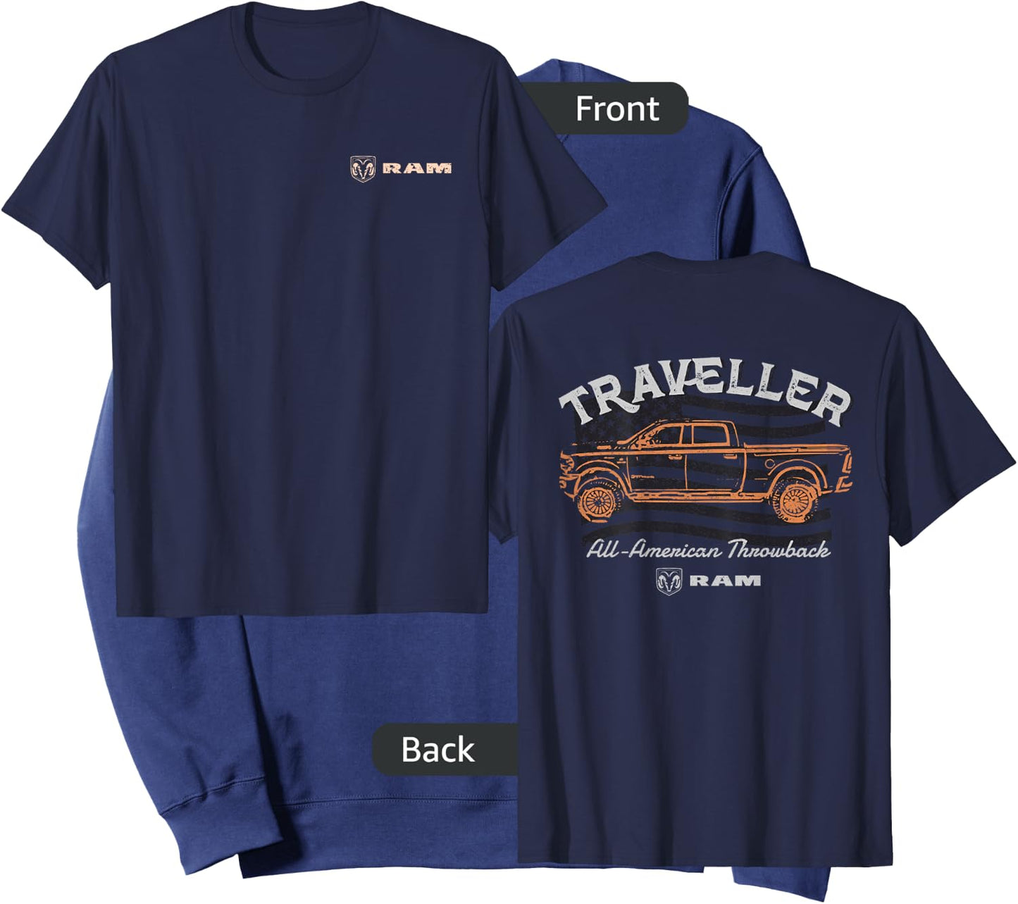 RAM Trucks All-American Throwback - Light Print (Front/Back) Sweatshirt - Sweatshirt | Navy