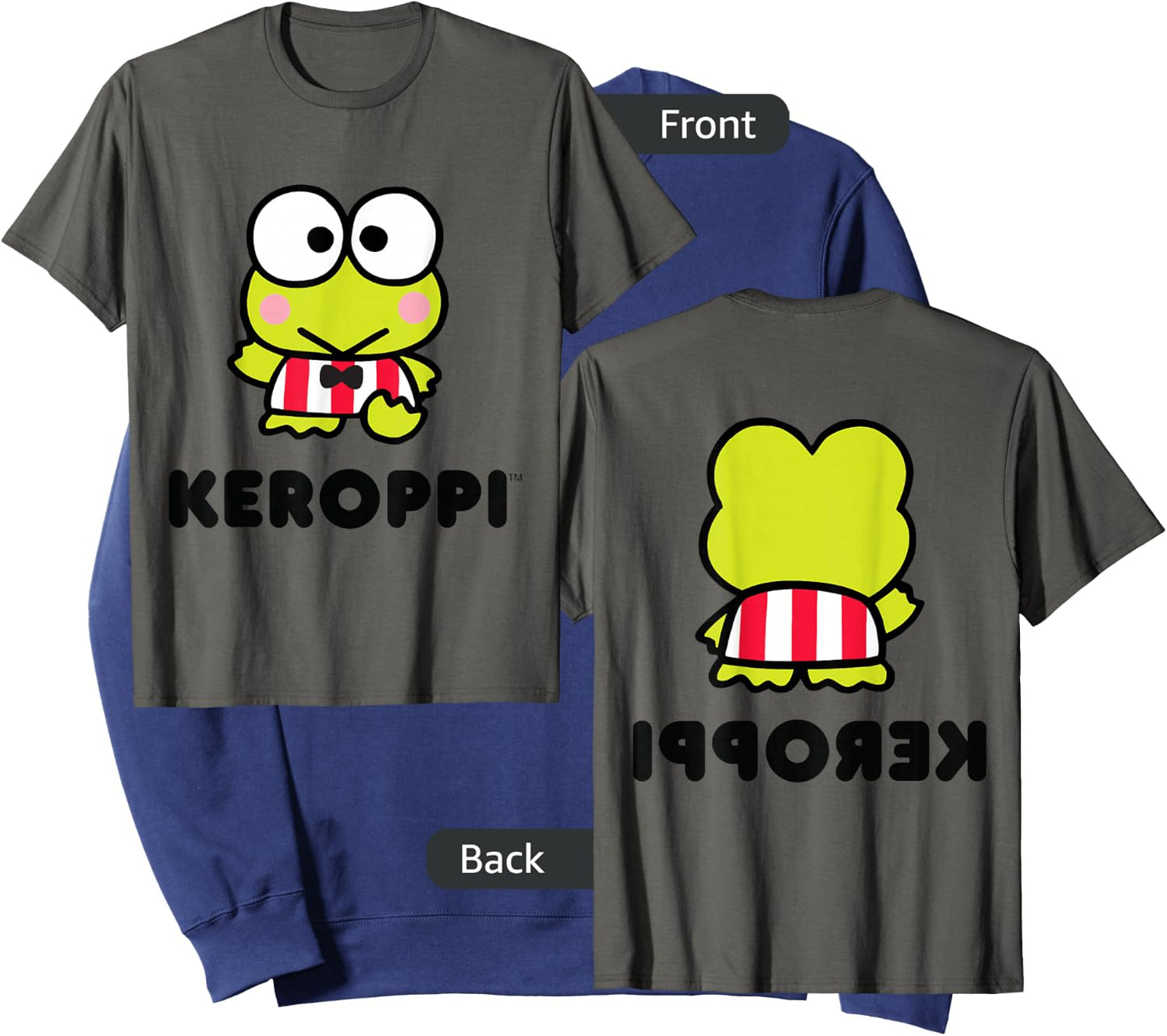 Keroppi Character Front and Back Sweatshirt - Sweatshirt | Navy