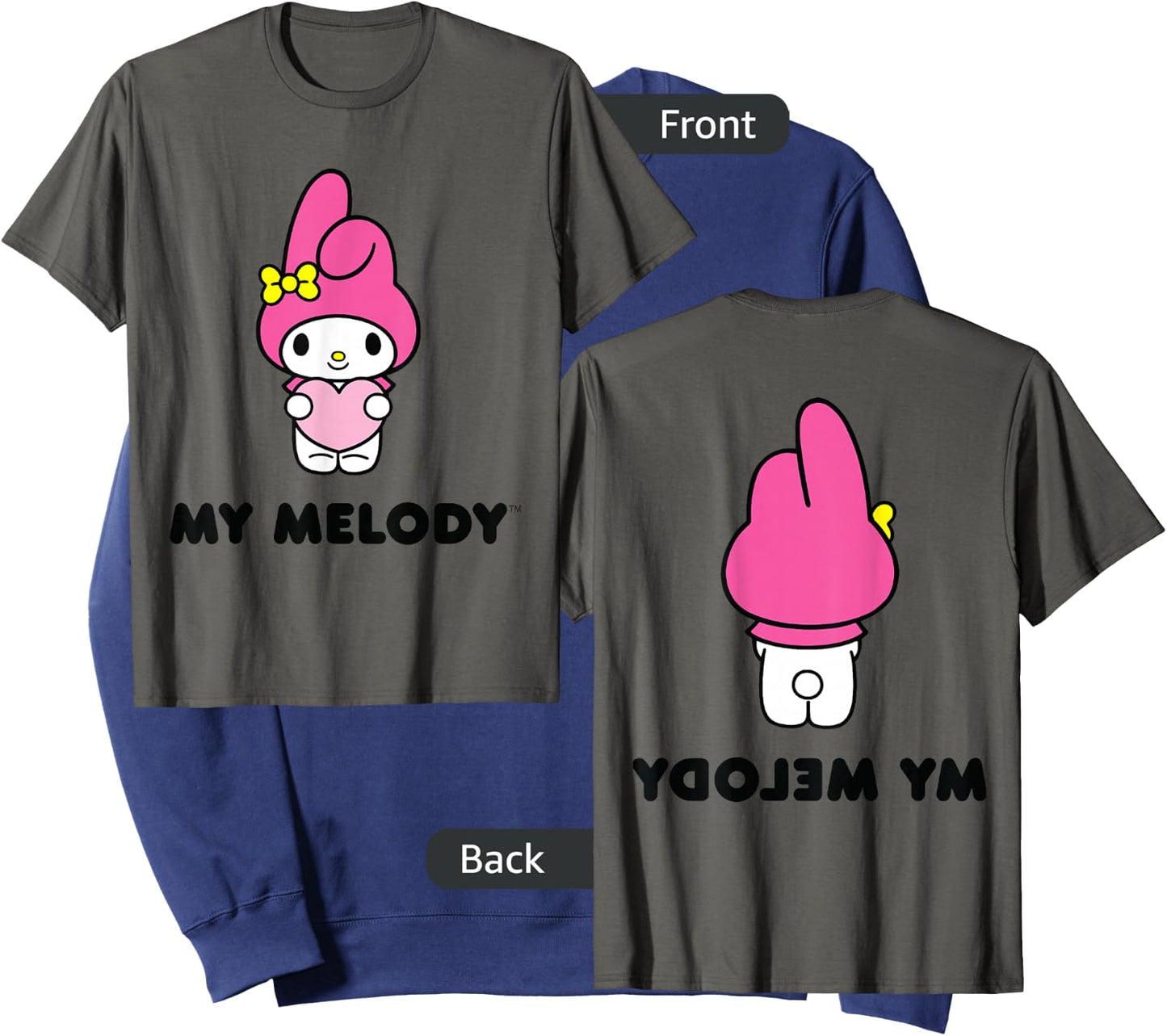 My Melody Character Front and Back Small Sweatshirt - Sweatshirt | Navy