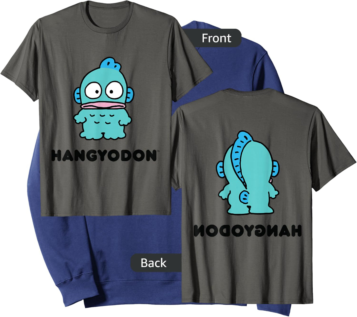 Hangyodon Character Front and Back Sweatshirt - Sweatshirt | Navy