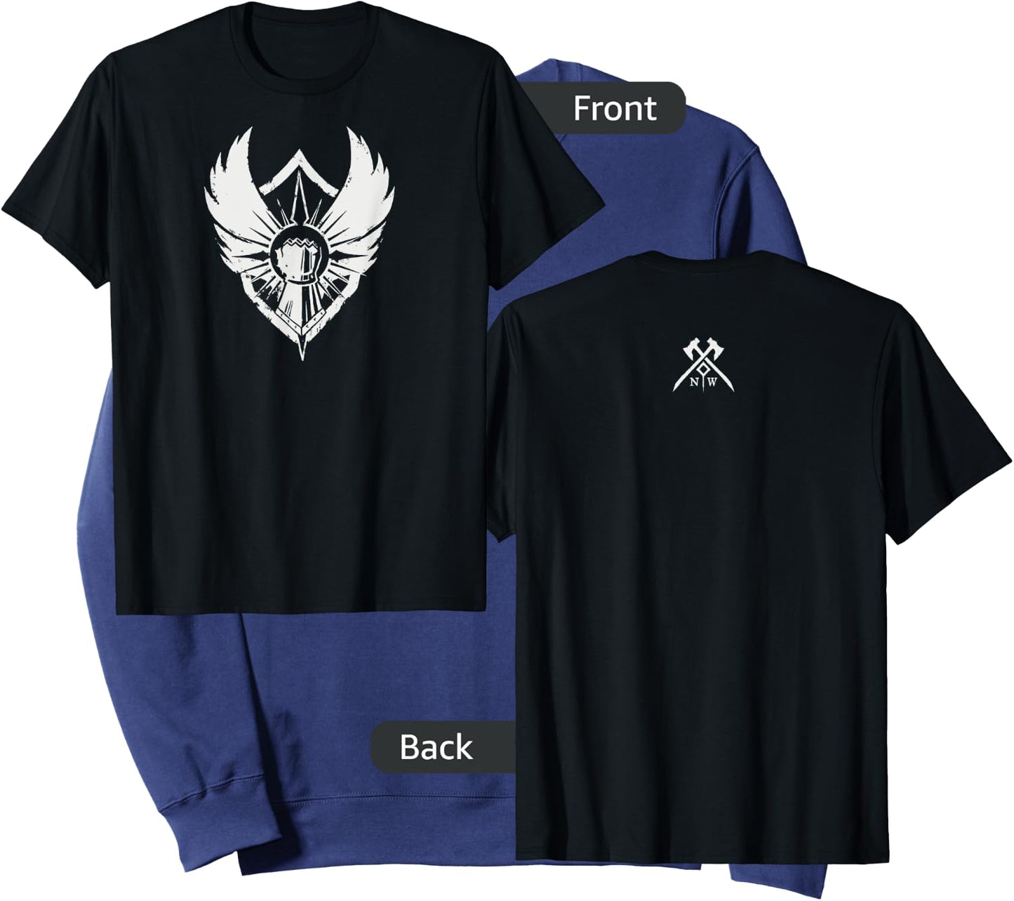 Amazon Games - New World Covenant Logo , Men's Black Small Classic Fit Short Sleeve Cotton Sweatshirt - Sweatshirt | Navy