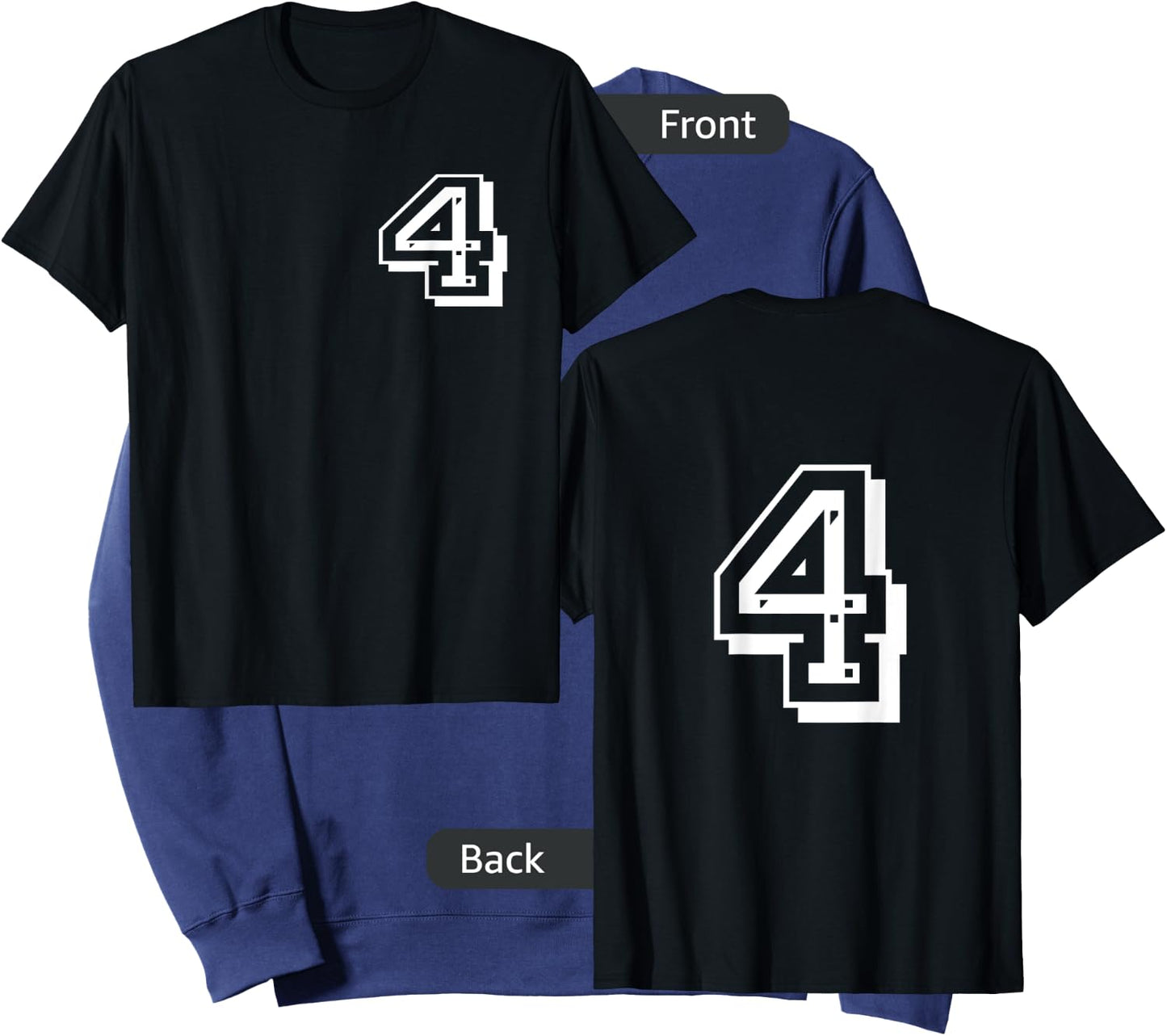 Front and Back number 4 Jersey My Favorite Player #4 Sweatshirt - Sweatshirt | Navy
