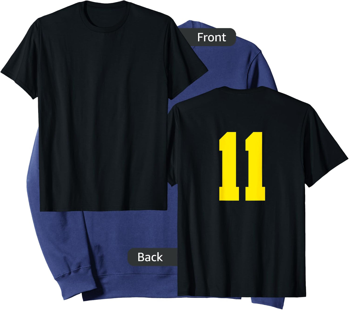Yellow Number 11 ( on Back) Sports Team Jersey Number Sweatshirt - Sweatshirt | Navy