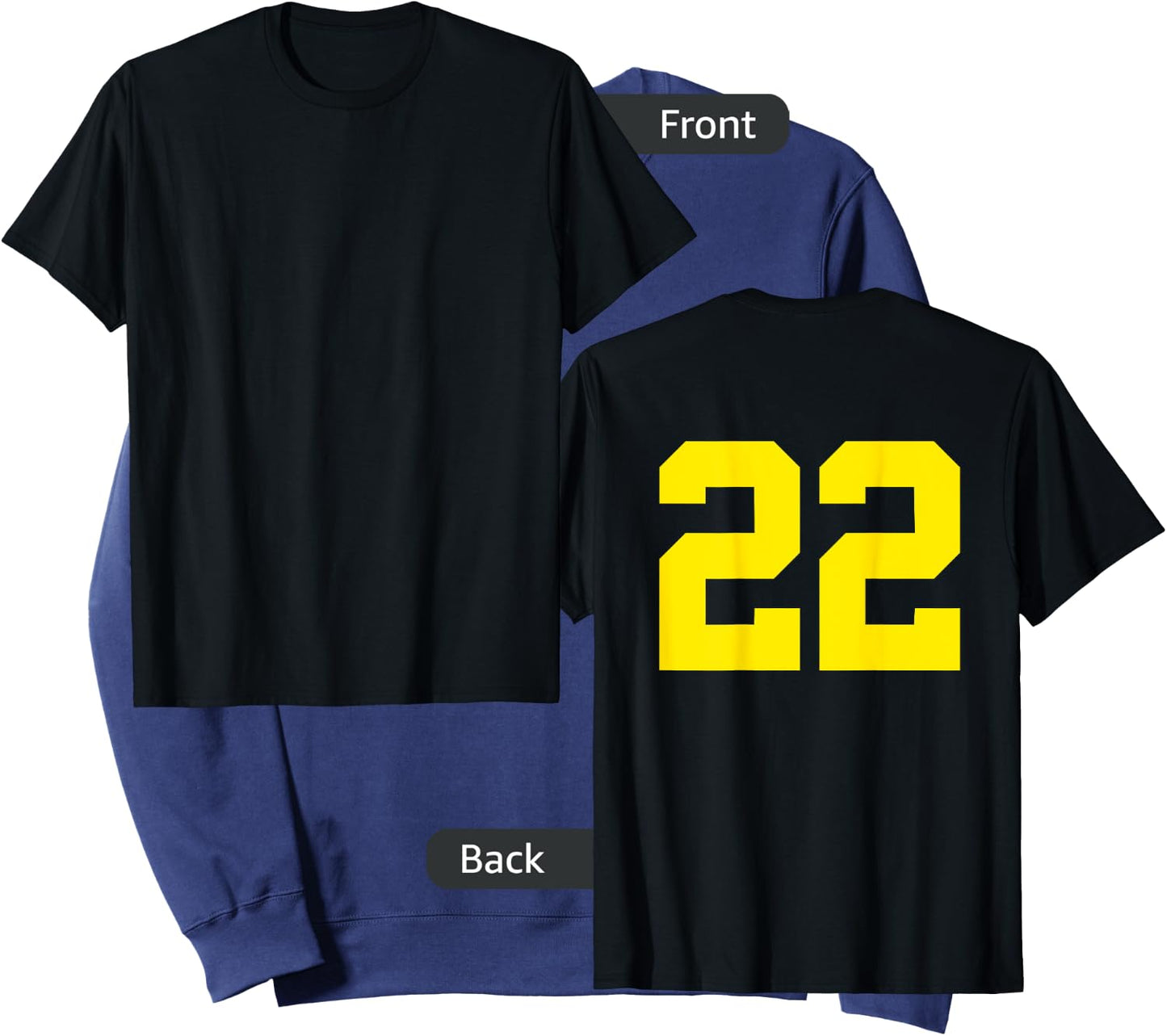 Yellow Number 22 (on Back) Sports Team Jersey Number Sweatshirt - Sweatshirt | Navy