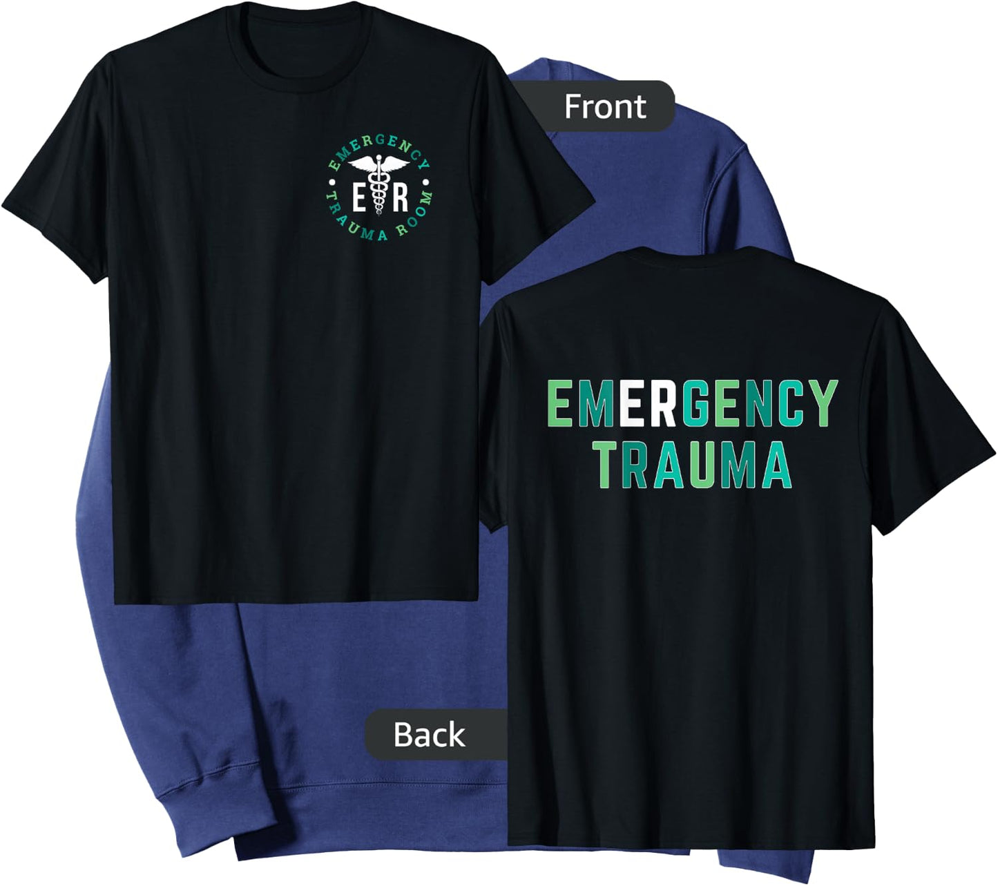 Emergency Department ER Trauma Front and Back Design Sweatshirt - Sweatshirt | Navy