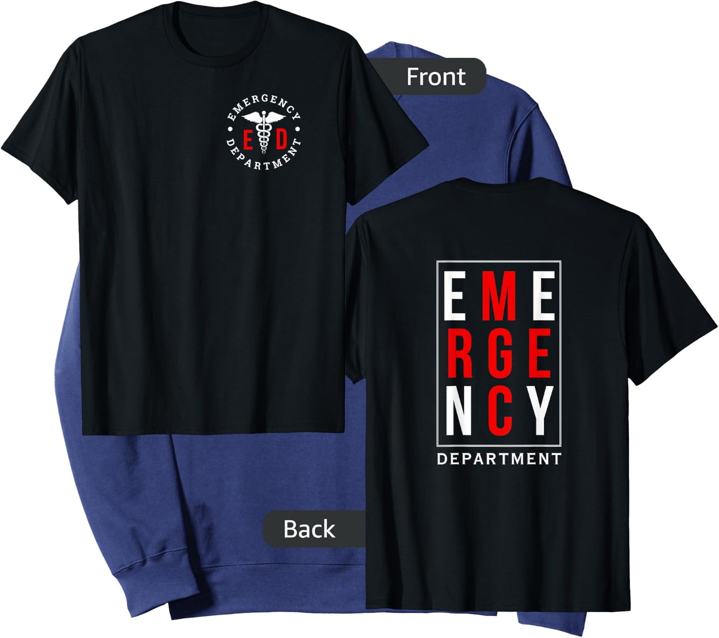 Emergency Department ER Trauma Front and Back Design Sweatshirt - Sweatshirt | Navy