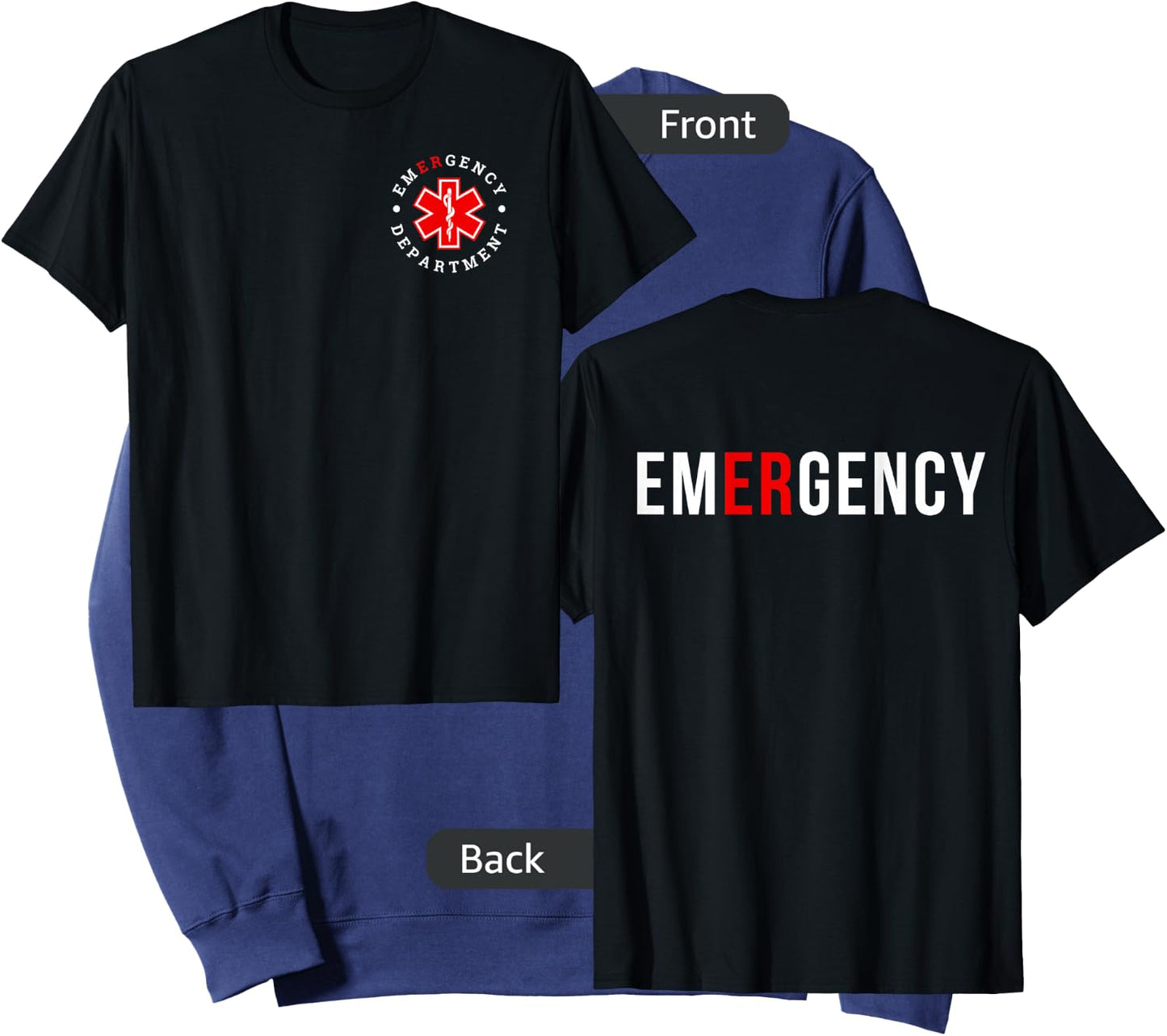 Emergency Department ER Trauma Front and Back Design Sweatshirt - Sweatshirt | Navy