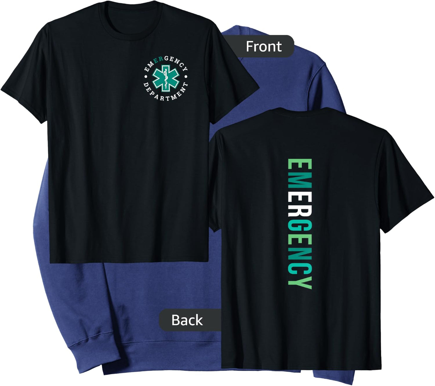 Emergency Department ER Trauma Front and Back Design , Small Sweatshirt - Sweatshirt | Navy