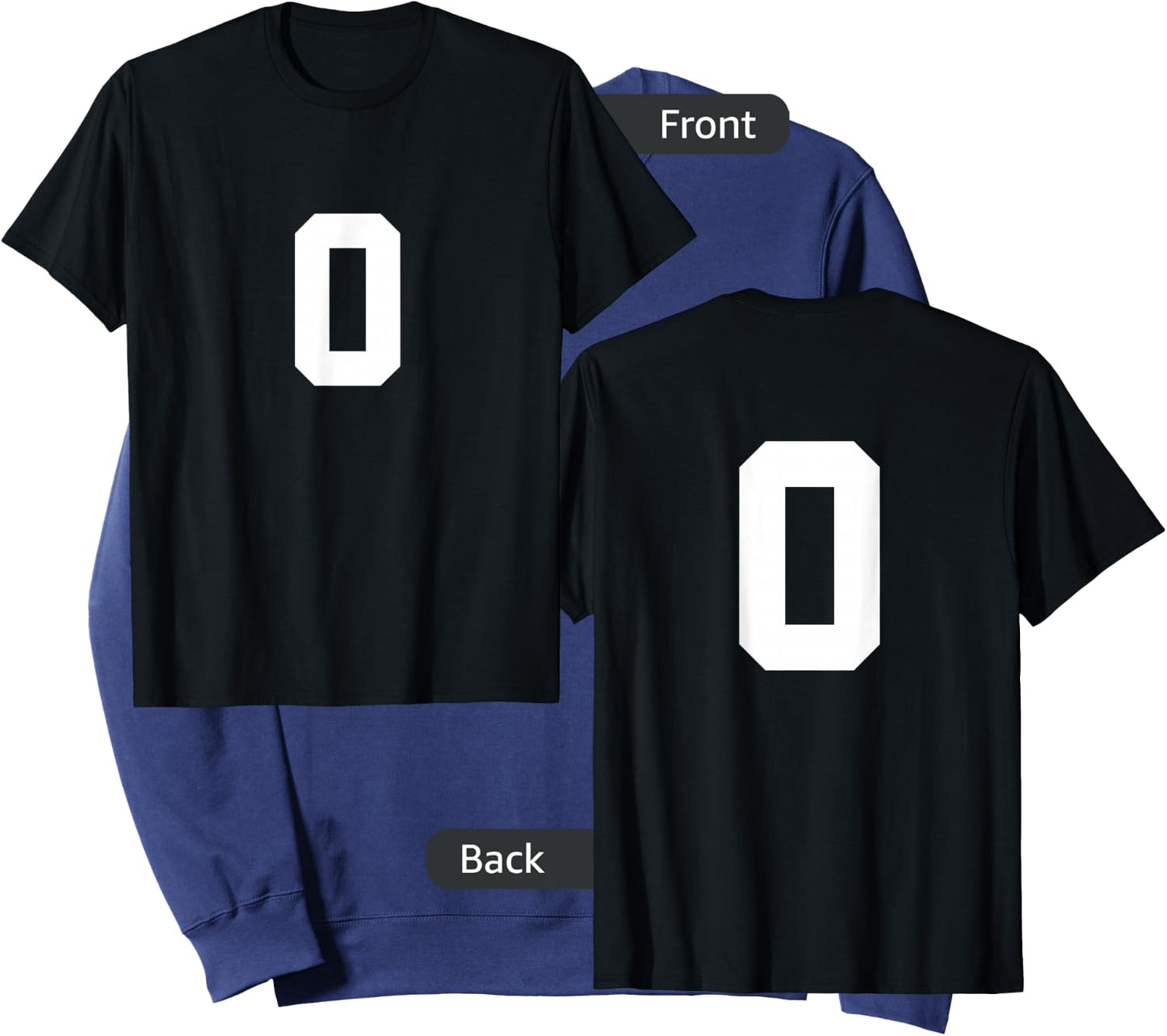 Number 0 (on Front / Back) Sports Team Number Jersey Sweatshirt - Sweatshirt | Navy