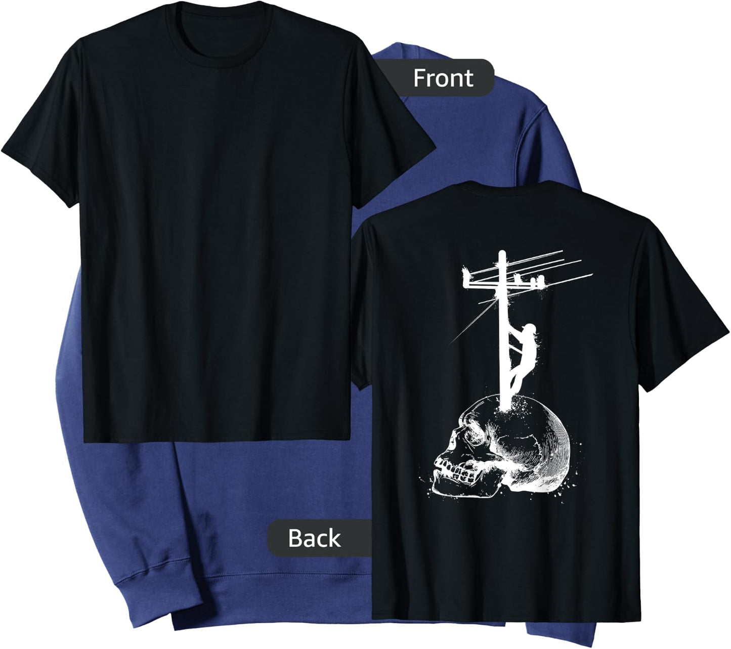 Lineman Gifts Line Worker Image On Back Of Shirt Sweatshirt - Sweatshirt | Navy