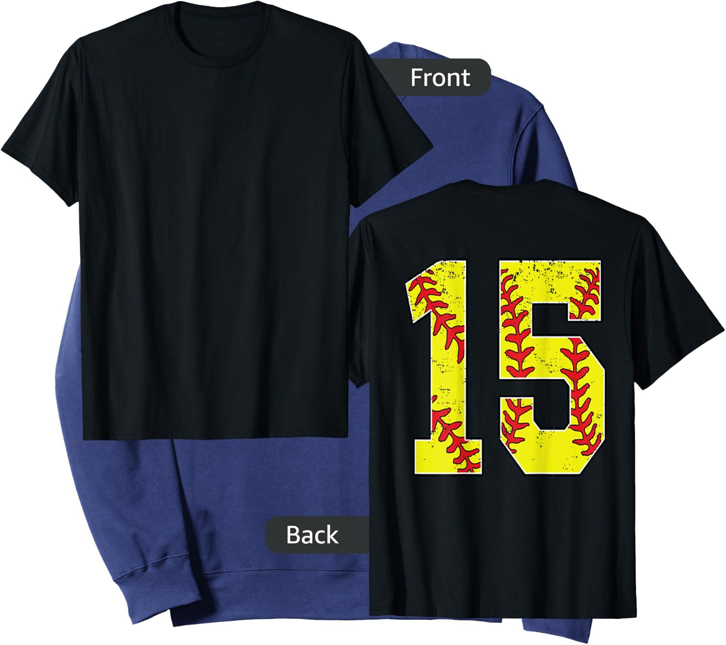 Number #15 Softball Jersey Number 15 Print On Back Sweatshirt - Sweatshirt | Navy