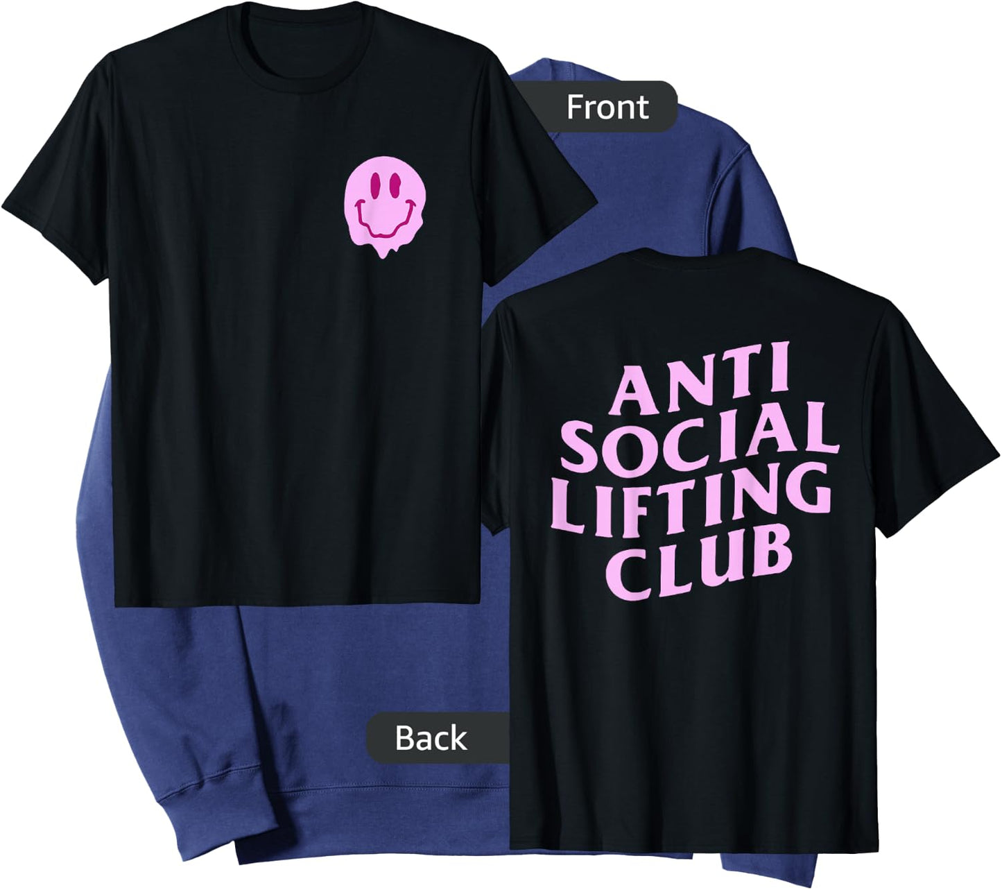 Anti Social Lifting Club - Front and Back Sweatshirt - Sweatshirt | Navy